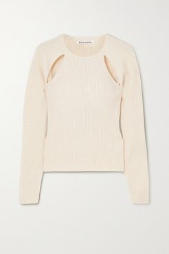 Net Sustain Basilica Cutout Ribbed Recycled Cashmere-blend Sweater - Ivory