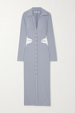 Belmond Cutout Ribbed Cotton-blend Dress - Blue