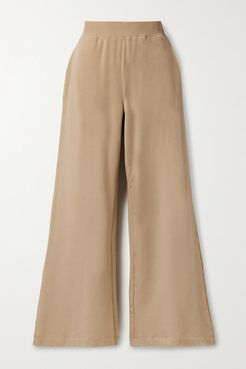 Campbell Stretch Cotton And Modal-blend Wide-leg Pants - Camel