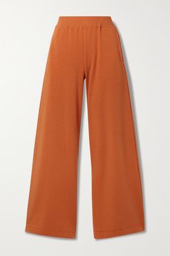 Campbell Stretch Cotton And Modal-blend Wide-leg Pants - Orange