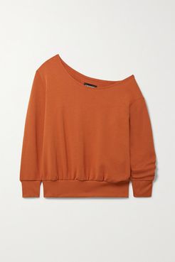 Kimora One-shoulder Stretch Cotton And Modal-blend Sweatshirt - Orange