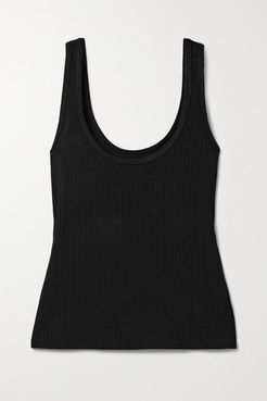 Iman Ribbed Stretch-modal Tank - Black