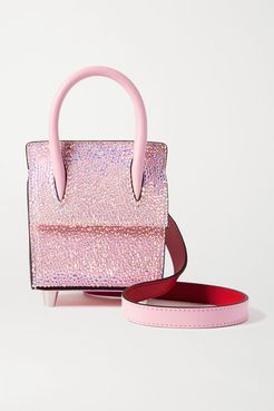 Paloma Nano Crystal-embellished Suede, Leather And Rubber Shoulder Bag - Pink