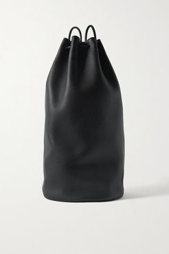 Massimo Textured-leather Backpack - Black