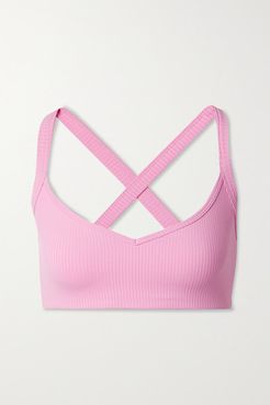 Ribbed Stretch Sports Bra - Pink