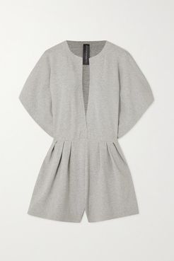 Mélange Stretch-cotton Jersey Playsuit - Gray