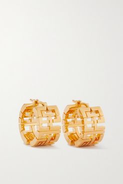 Goldie Mini Gold-plated Crystal Hoop Earrings