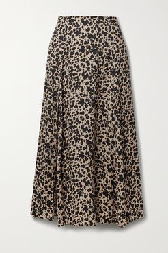 Net Sustain Zoe Leopard-print Crepe Midi Skirt - Leopard print