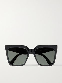 Oversized Square-frame Acetate Sunglasses - Black
