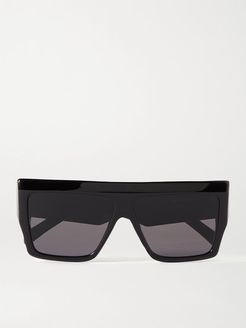 Oversized D-frame Acetate Sunglasses - Black