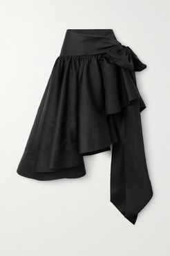 Switchwear Asymmetric Recycled Duchesse-satin Skirt - Black
