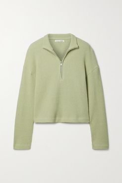 Yale Waffle-knit Organic Cotton Sweatshirt - Green