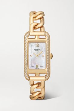 Nantucket 17mm Very Small 18-karat Rose Gold, Diamond And Mother-of-pearl Watch