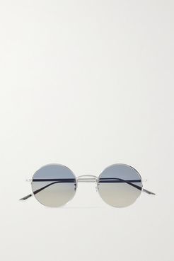 Oliver Peoples After Midnight Round-frame Silver-tone Sunglasses