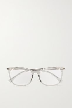 D-frame Acetate And Gold-tone Optical Glasses - Gray