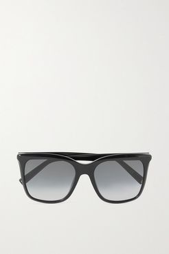 D-frame Acetate Sunglasses - Black