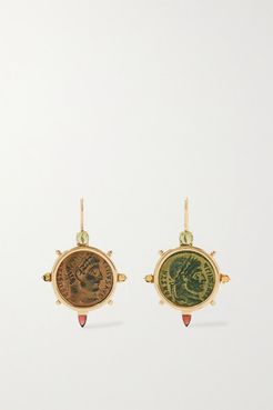 18-karat Gold And Bronze Multi-stone Earrings