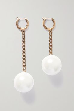 Gold-tone Faux Pearl Earrings