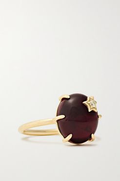 Mini Galaxy 14-karat Gold, Garnet And Diamond Ring