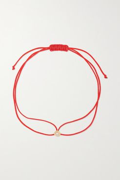 Net Sustain Parachute Nesting Gem 18-karat Recycled Gold, Diamond And Cord Bracelet