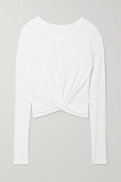 Cover Twisted Ribbed Stretch-modal Jersey Top - White