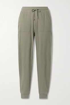 Soho Brushed Stretch-jersey Track Pants - Army green