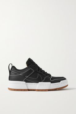 Dunk Low Disrupt Leather And Mesh Sneakers - Black