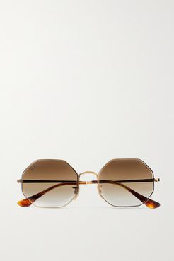 1972 Octagon-frame Gold-tone Sunglasses