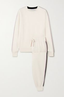 Missy Moscow Striped Silk-blend Sweatshirt And Track Pants Set - Ivory