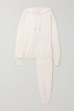 Gia Moscow Silk-blend Hoodie And Track Pants Set - White