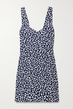 Humphrey Printed Georgette Mini Dress - Navy