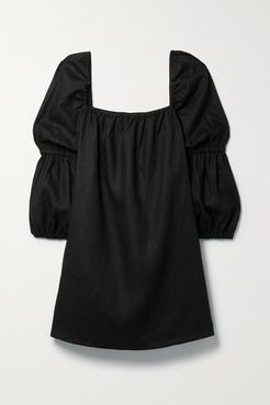 Jerri Linen Mini Dress - Black
