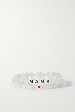 Set Of Two Moonstone And Enamel Bracelets - White
