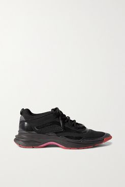 Neoprene And Mesh Sneakers - Black