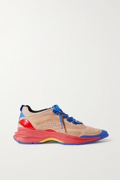 Neoprene And Mesh Sneakers - Beige