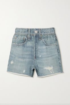 Miramar Printed Cotton-jersey Shorts - Blue