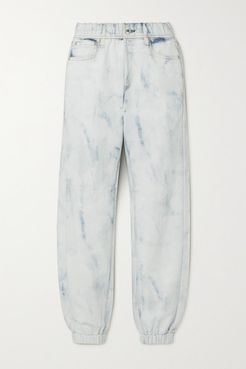 Miramar Printed Cotton-jersey Track Pants - Light blue