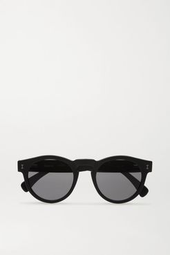 Leonard Round-frame Acetate Sunglasses - Black