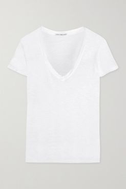 Casual Slub Cotton T-shirt - White