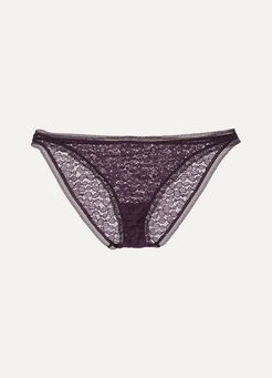 Decadence Declin Stretch-lace Briefs - Dark purple