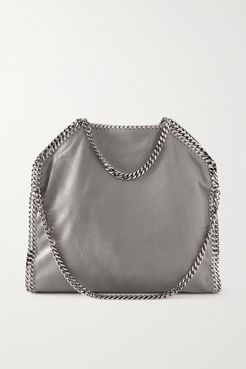 The Falabella Medium Vegetarian Brushed-leather Shoulder Bag - Light gray