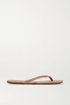 Lily Matte-leather Flip Flops - Sand