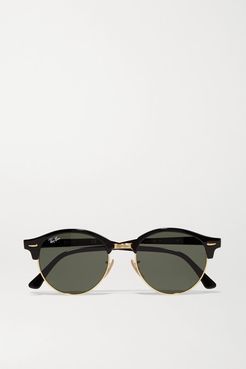 Clubround Acetate And Gold-tone Sunglasses - Black