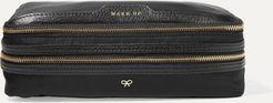Make Up Leather-trimmed Shell Cosmetics Case - Black