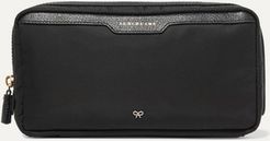 Suncreams Leather-trimmed Shell Cosmetics Case - Black