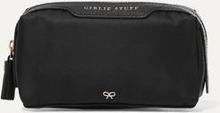 Girlie Stuff Leather-trimmed Shell Cosmetics Case - Black