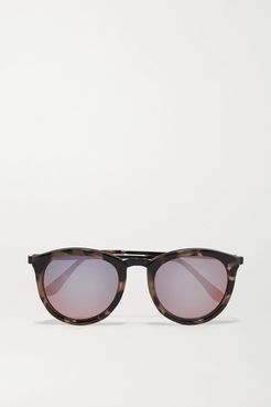 No Smirking Round-frame Acetate Mirrored Sunglasses - Tortoiseshell