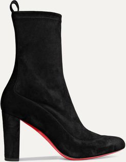 Gena 85 Suede Ankle Boots - Black