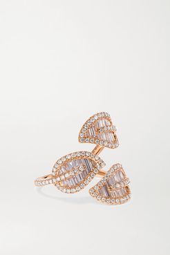 Tri-leaf 18-karat Rose Gold Diamond Ring