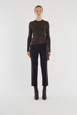 Ribbed Side-Tie Sweater